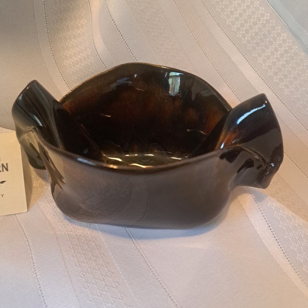 Hilborn Brown Pottery Bowl Signed Alaska 5/11 Hilborn - Picture 2 of 10